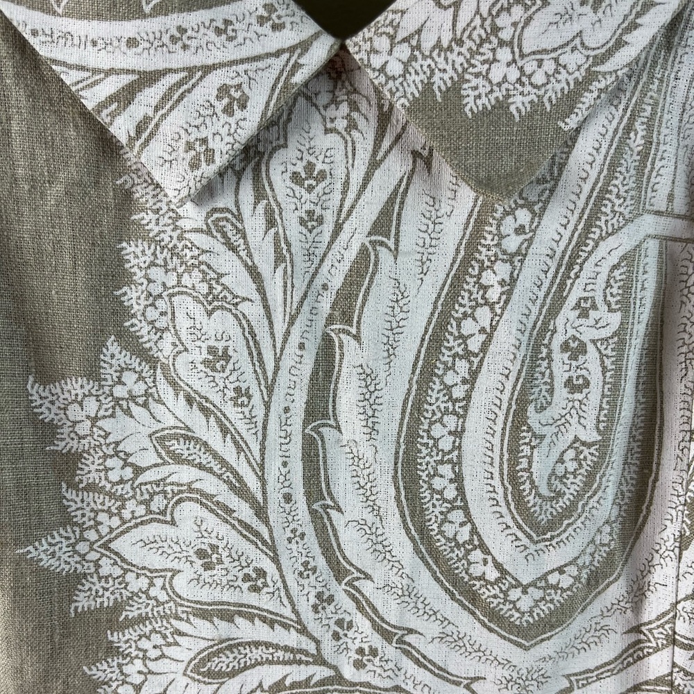NWT ($698 retail) STUNNING Brooks Brothers Linen dress size 12 - tan and white - Picture 11 of 12